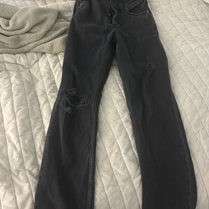 Distressed Black Denim Jeans